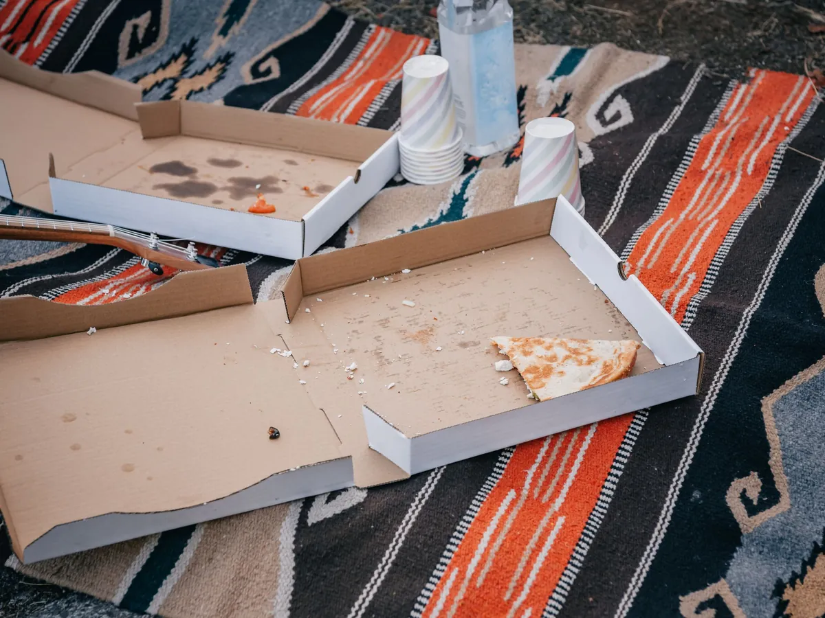 Woman finishes pizza, refuses to share